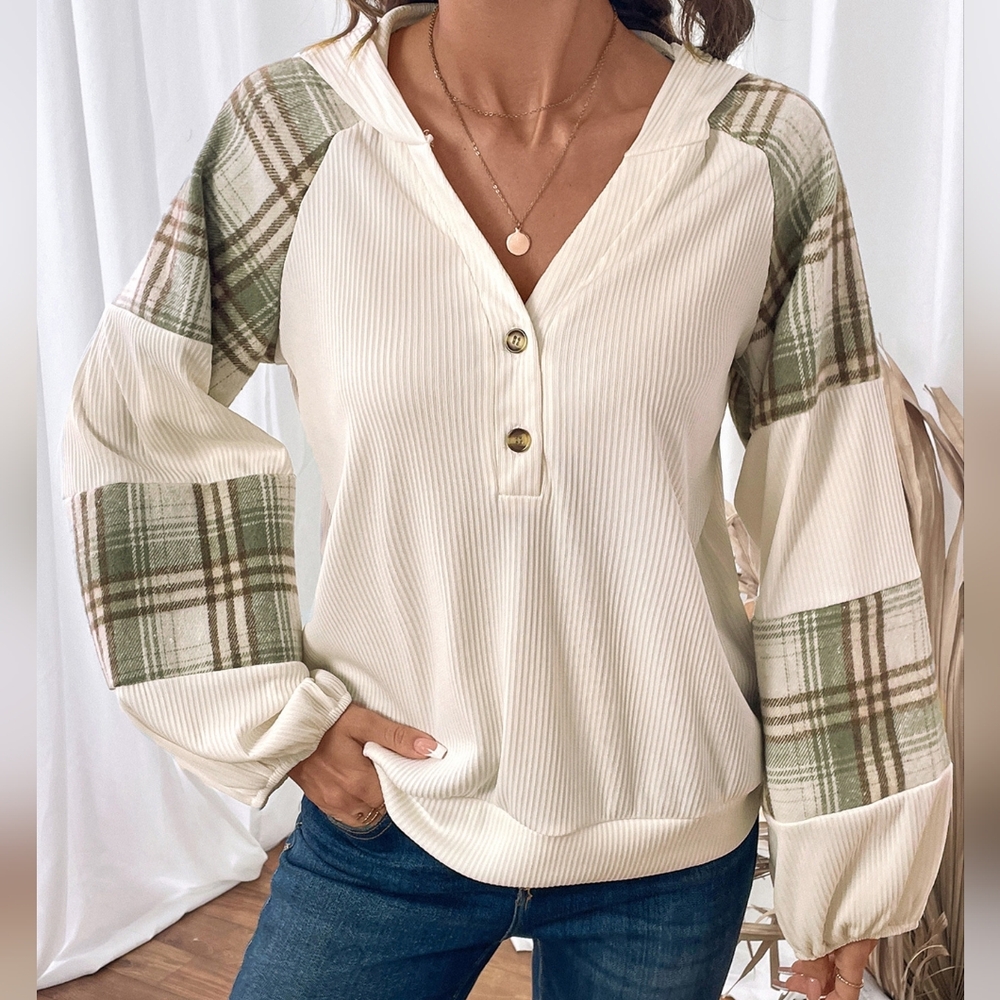 Plaid Pop Pullover Sweatshirt